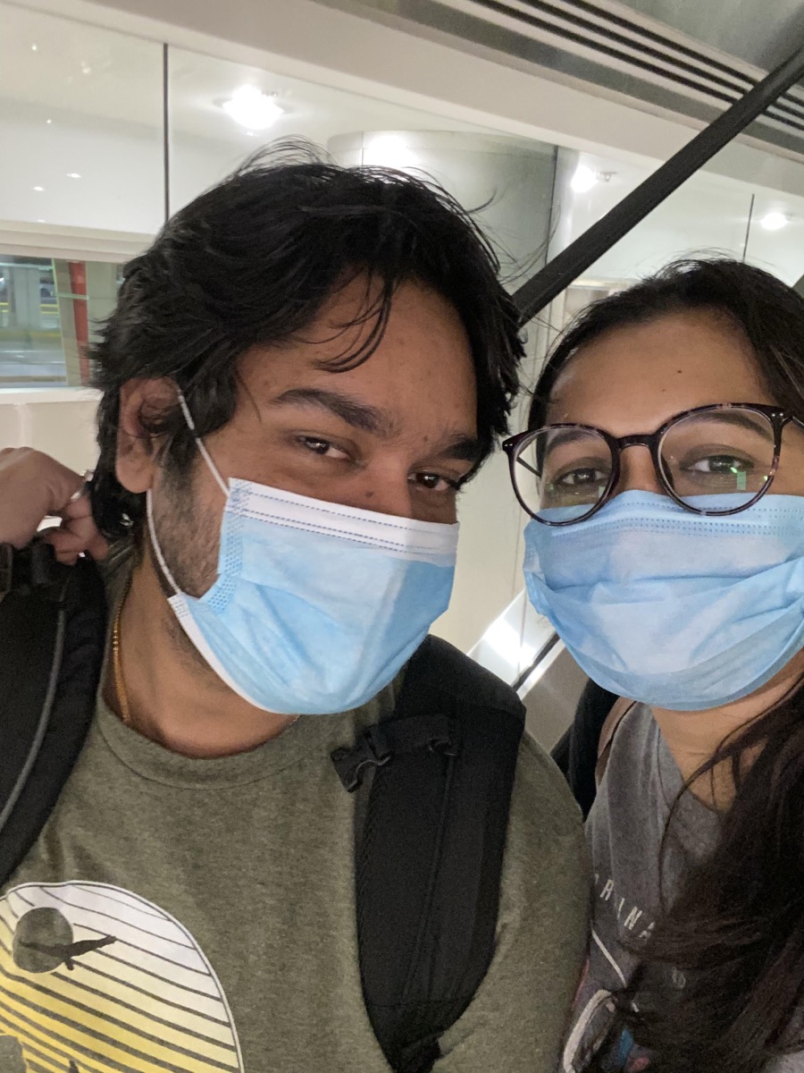 Miami airport, reunited during COVID
